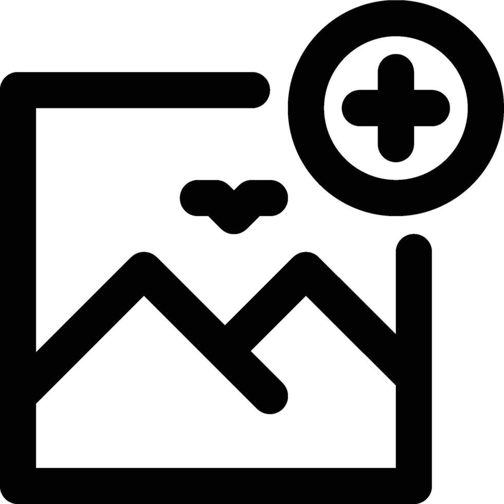 Add Image, Add, Image Outline Icon vector