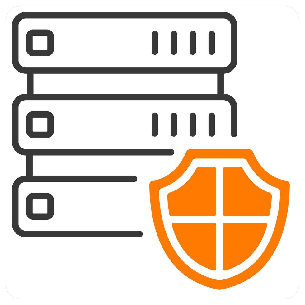 Database Security and server in orange color vector