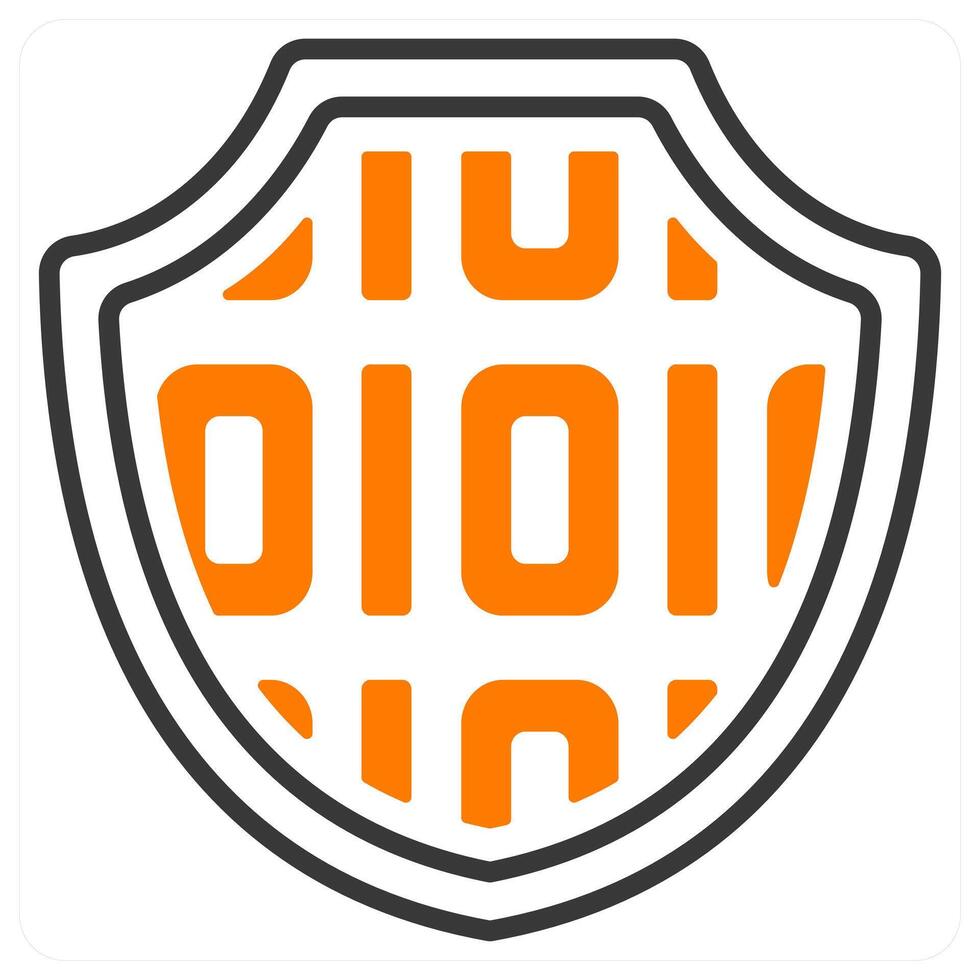 Security and binary in orange color vector
