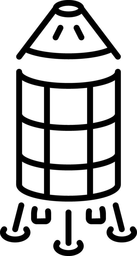 A linear style icon representing orbital spacecraft vector