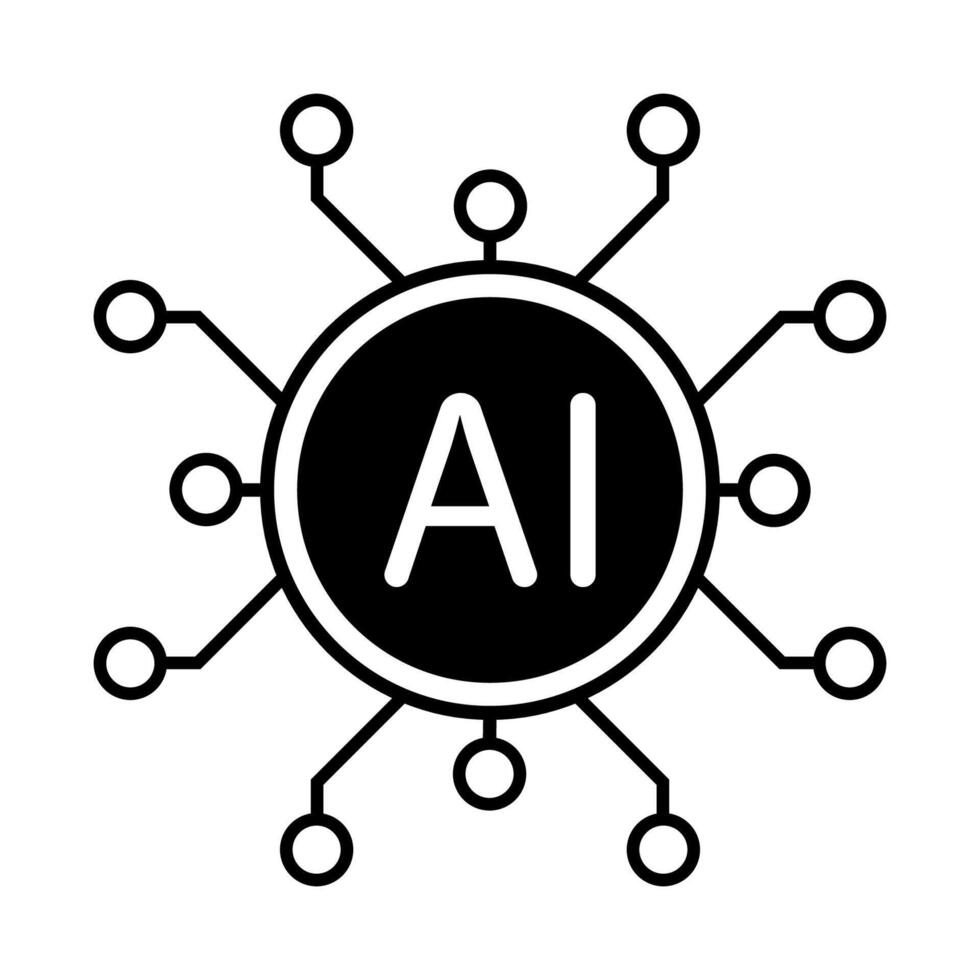 Graphic design illustrating AI concept with connecting nodes vector