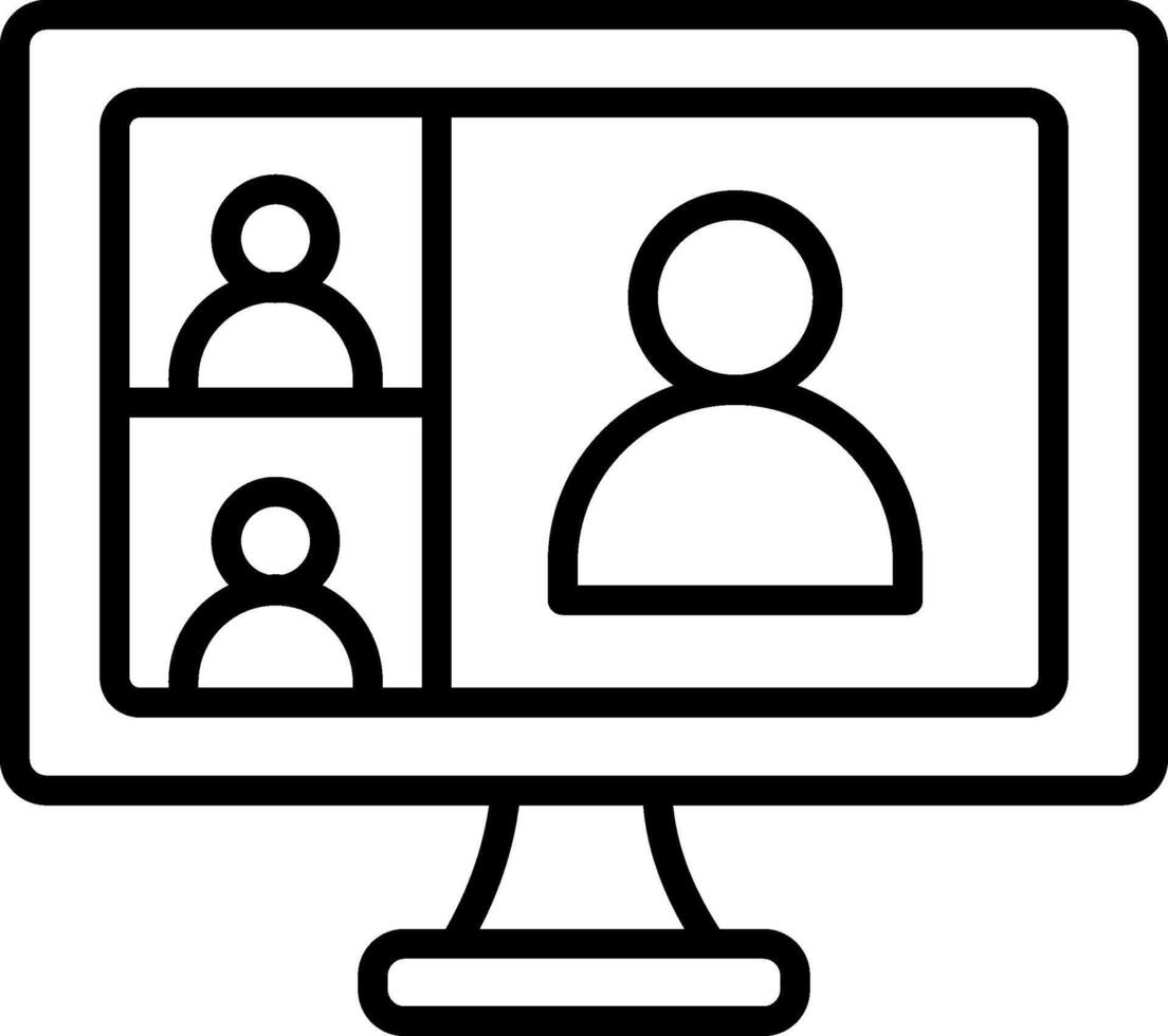 A computer screen with people on it vector