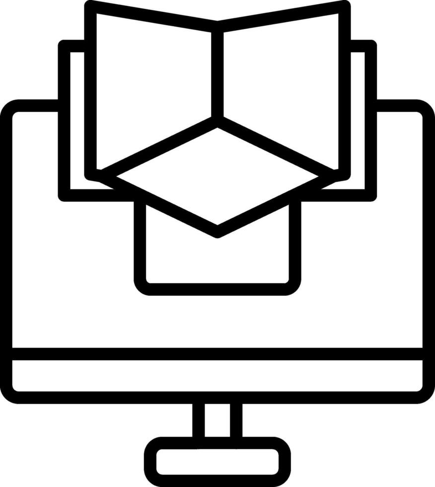 A computer with a book on it vector