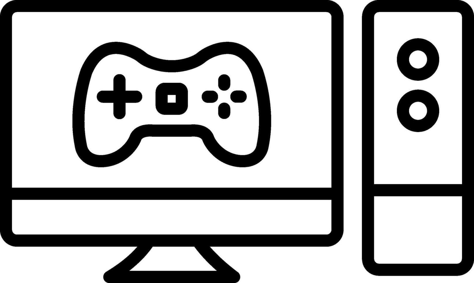 A computer monitor with a game controller and a mouse vector