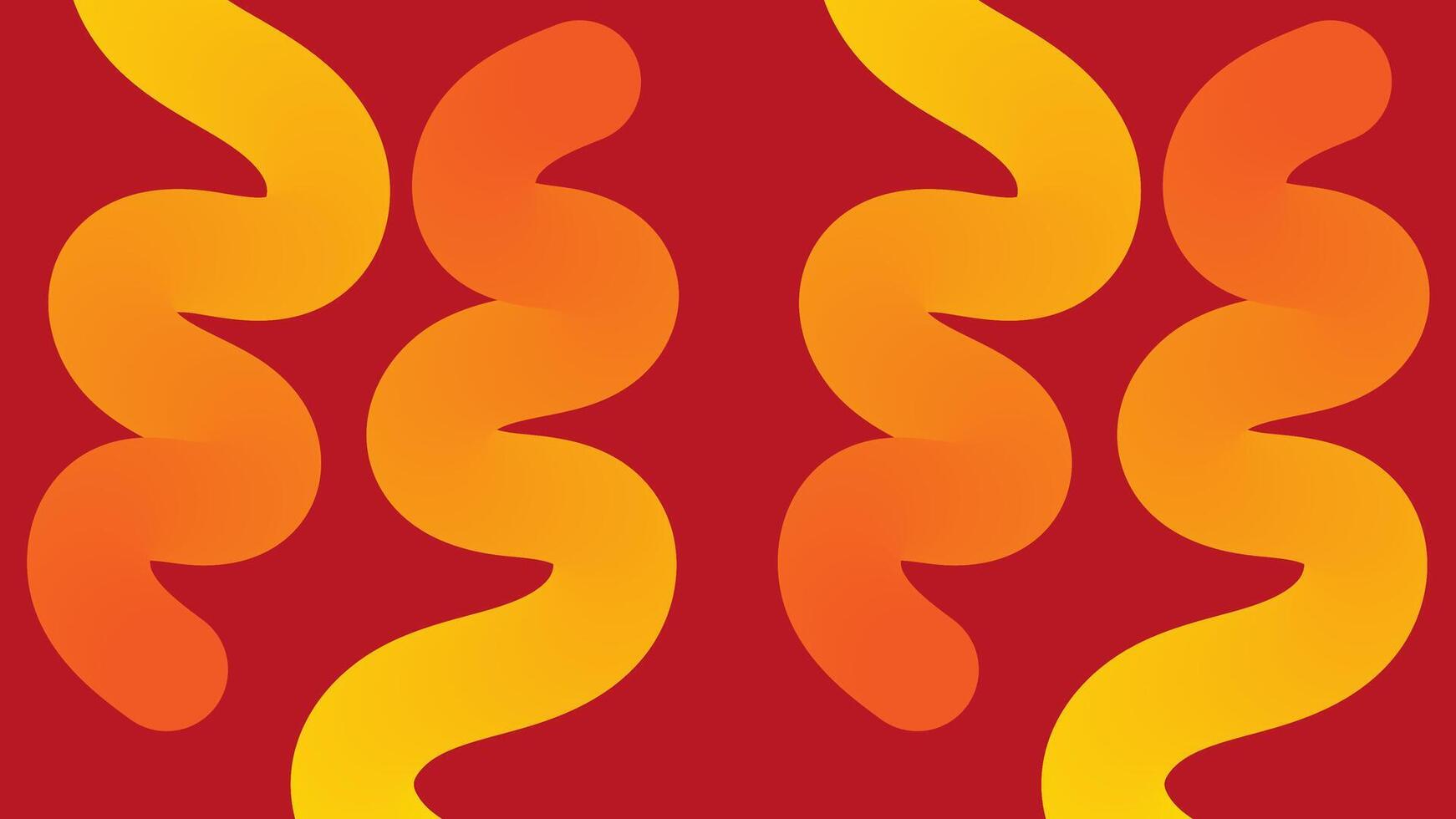 spiral curve doodle pattern on red background vector