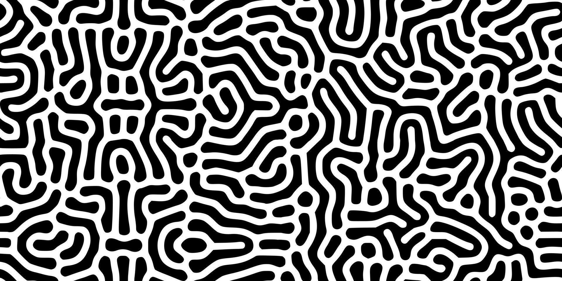 Seamless Complex geometric black and white Turing background. pattern design texture vector