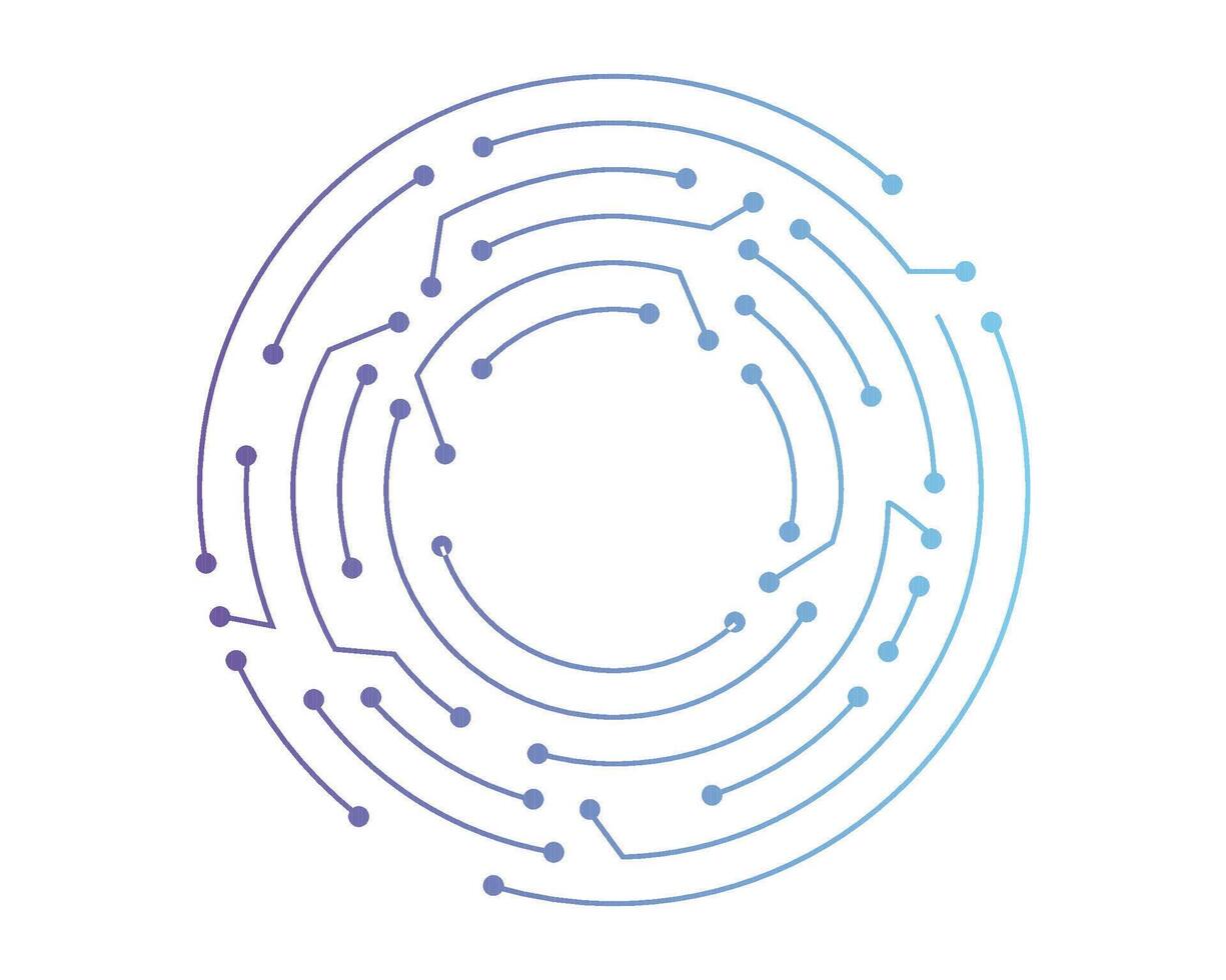Circuit board line circle line dots connection. Motherboard electronic technology data, electrical board, cpu. Programming science, computer system elements vector