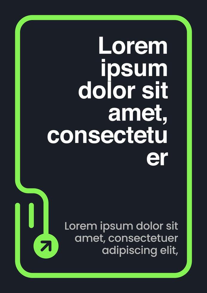 Minimal Green Frame UI with Rounded Corners and Arrow. Clean Green Border Design with Bold Modern Text vector