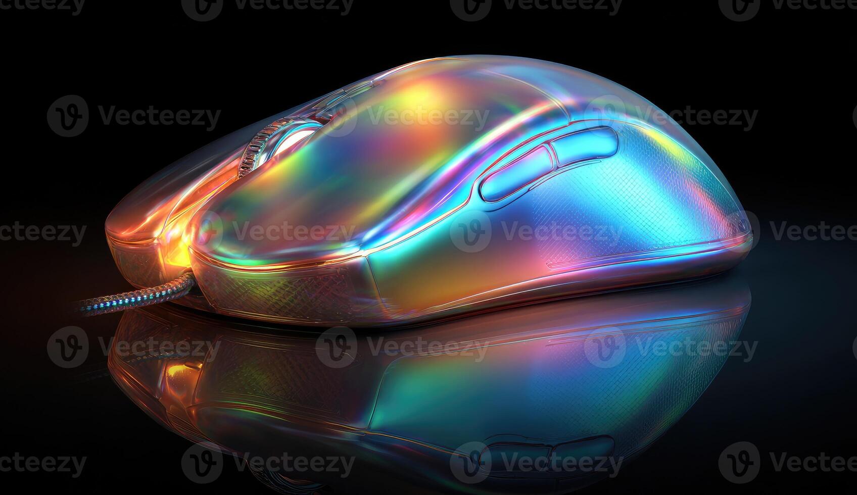 A computer mouse with a shiny surface photo