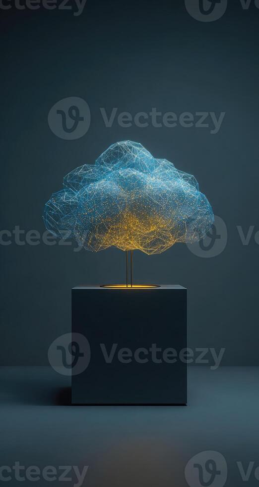 Cloud computing concept 3d rendering photo
