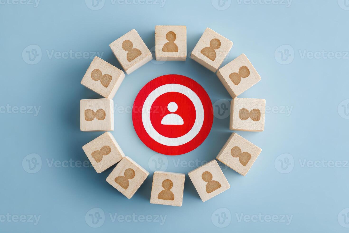 A circle of people with a target on it photo