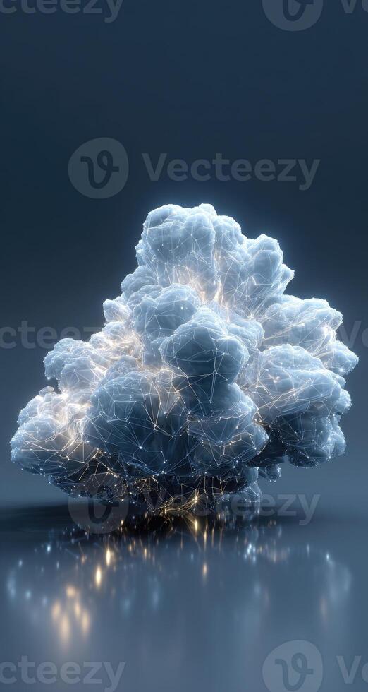 Clouds on a dark background with a light source photo