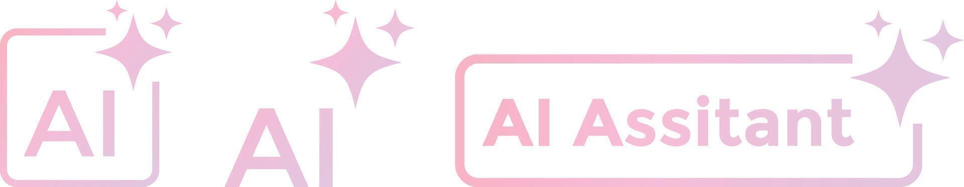 AI Assistant button. Rewrite prompt pushbutton. abstract glowing button. Machine learning text generator. vector