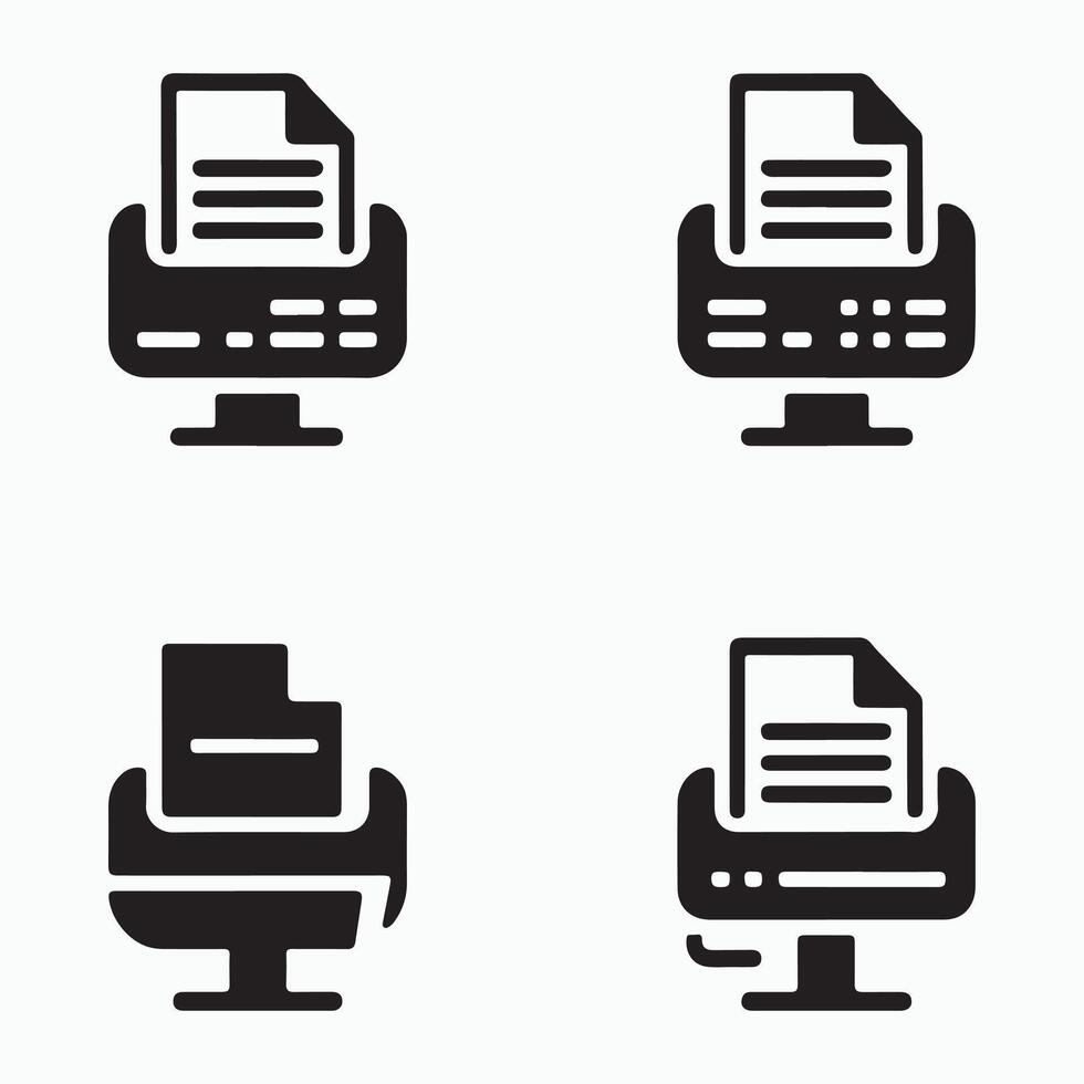 Document Scanner Solid Icons Document Scan Set vector