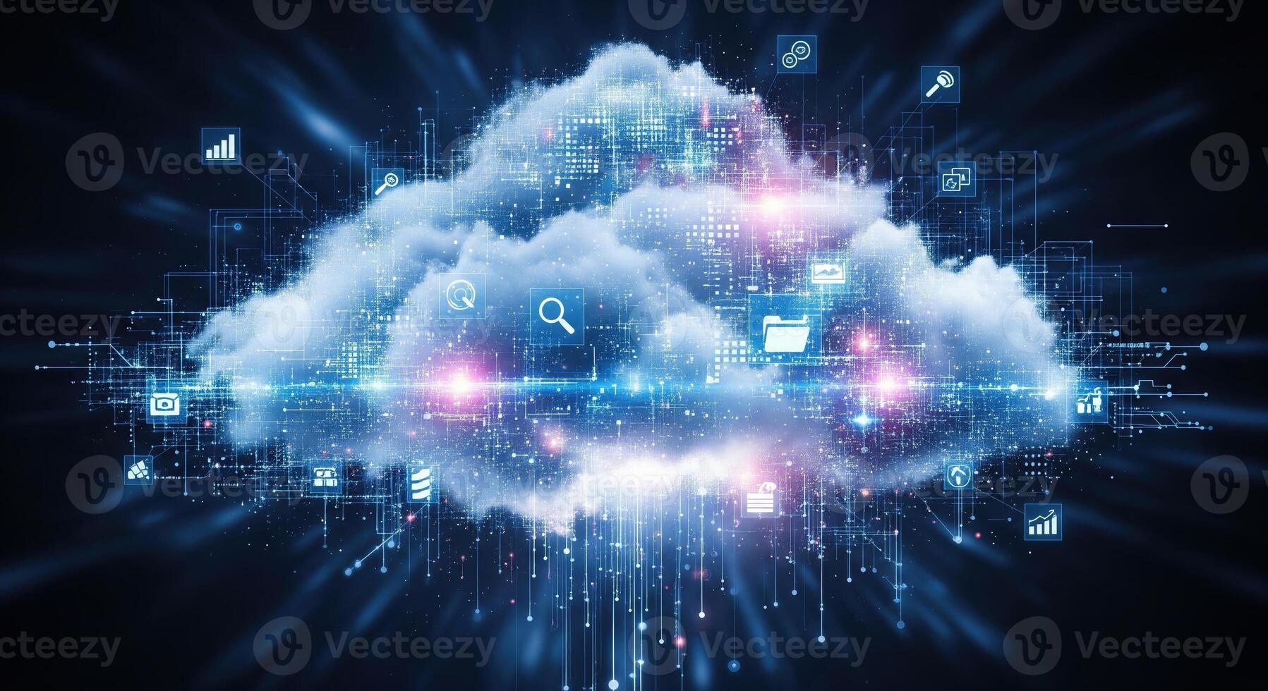 Global Cloud Computing and Data Network Infrastructure. photo