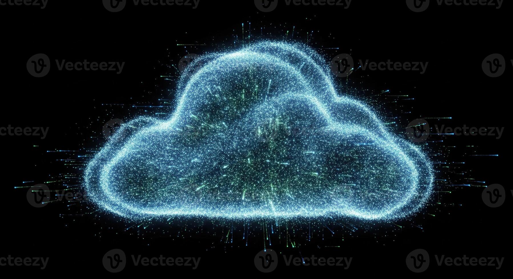 Digital Cloud Computing Data Network Abstract Concept. photo