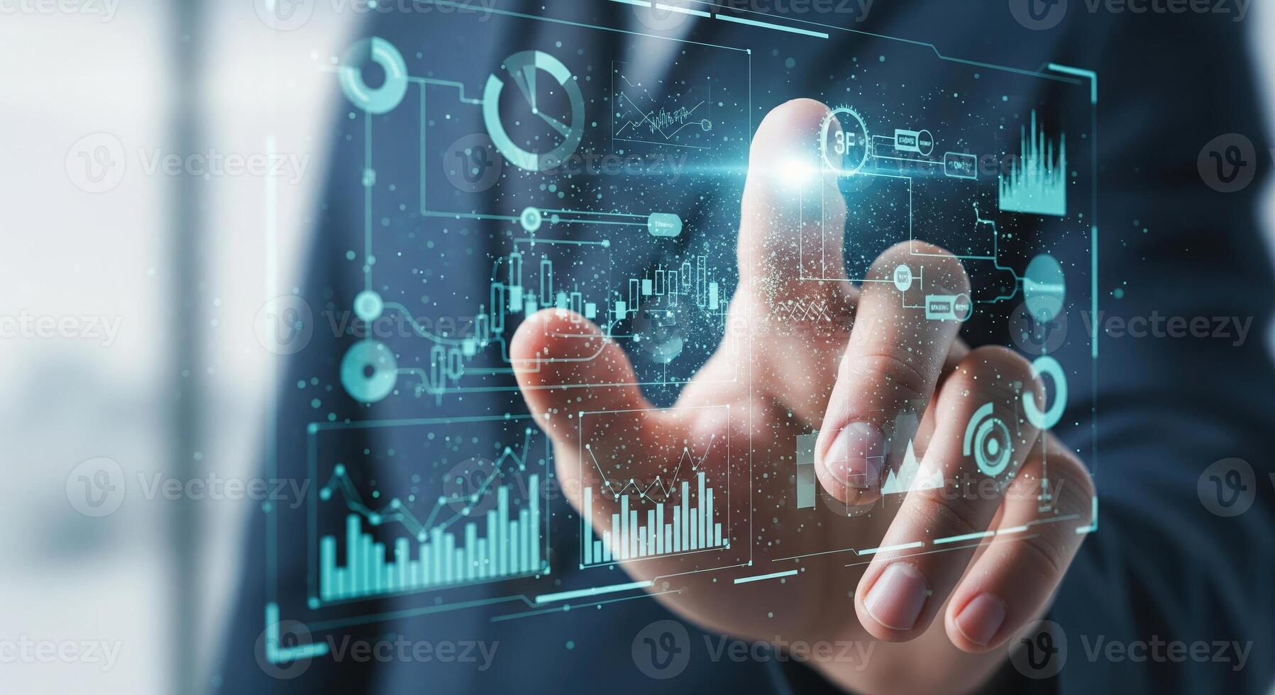 Data Analysis Interactive Digital Interface. photo