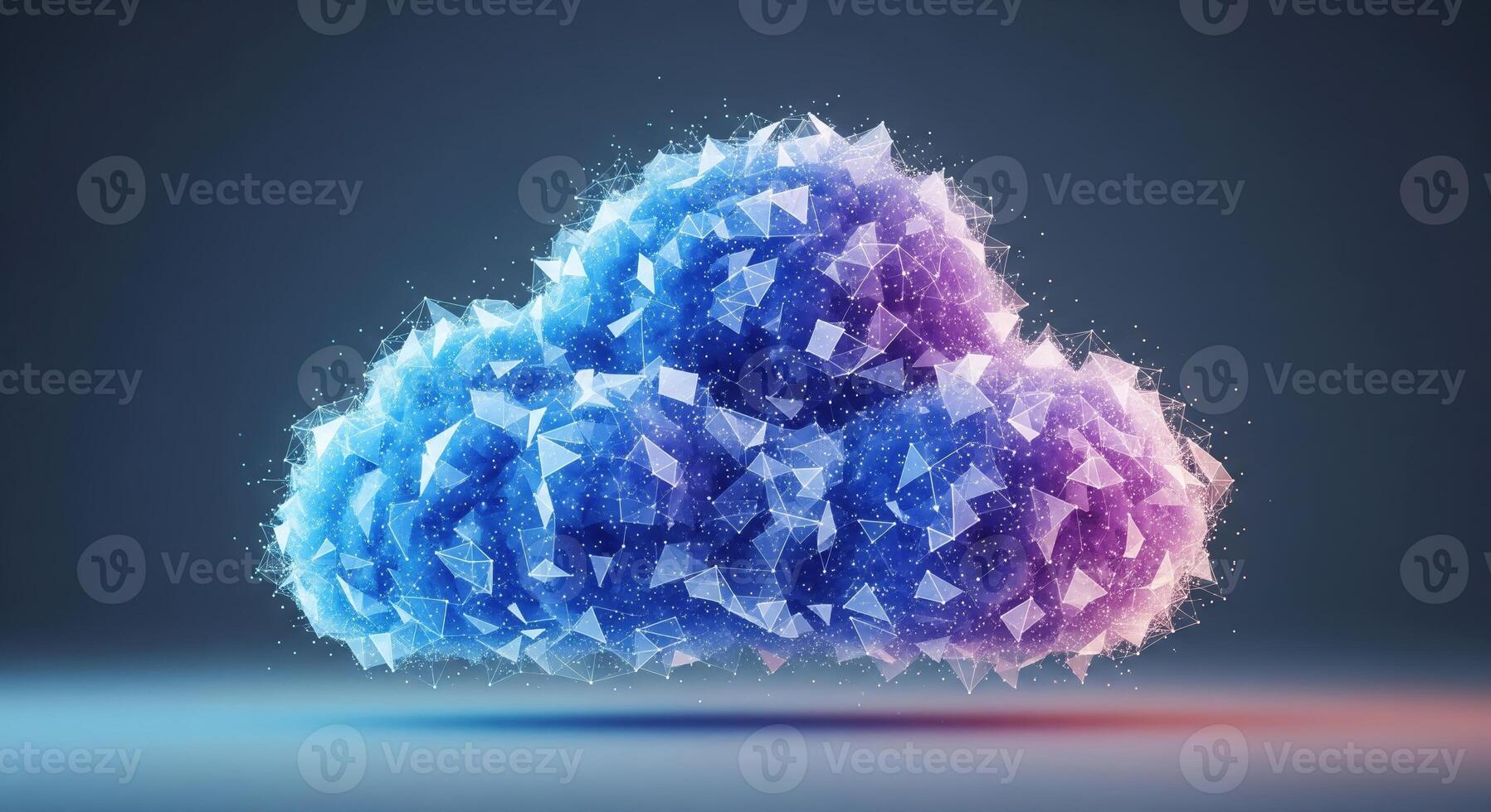 Abstract Cloud Computing Network with Triangles and Dots photo