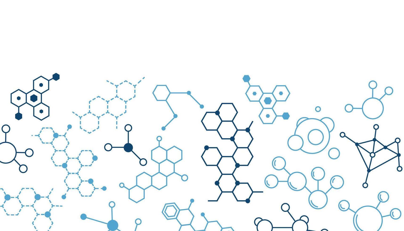 Abstract background with molecular structure on white, symbolizing science, chemistry, medicine and technology. vector