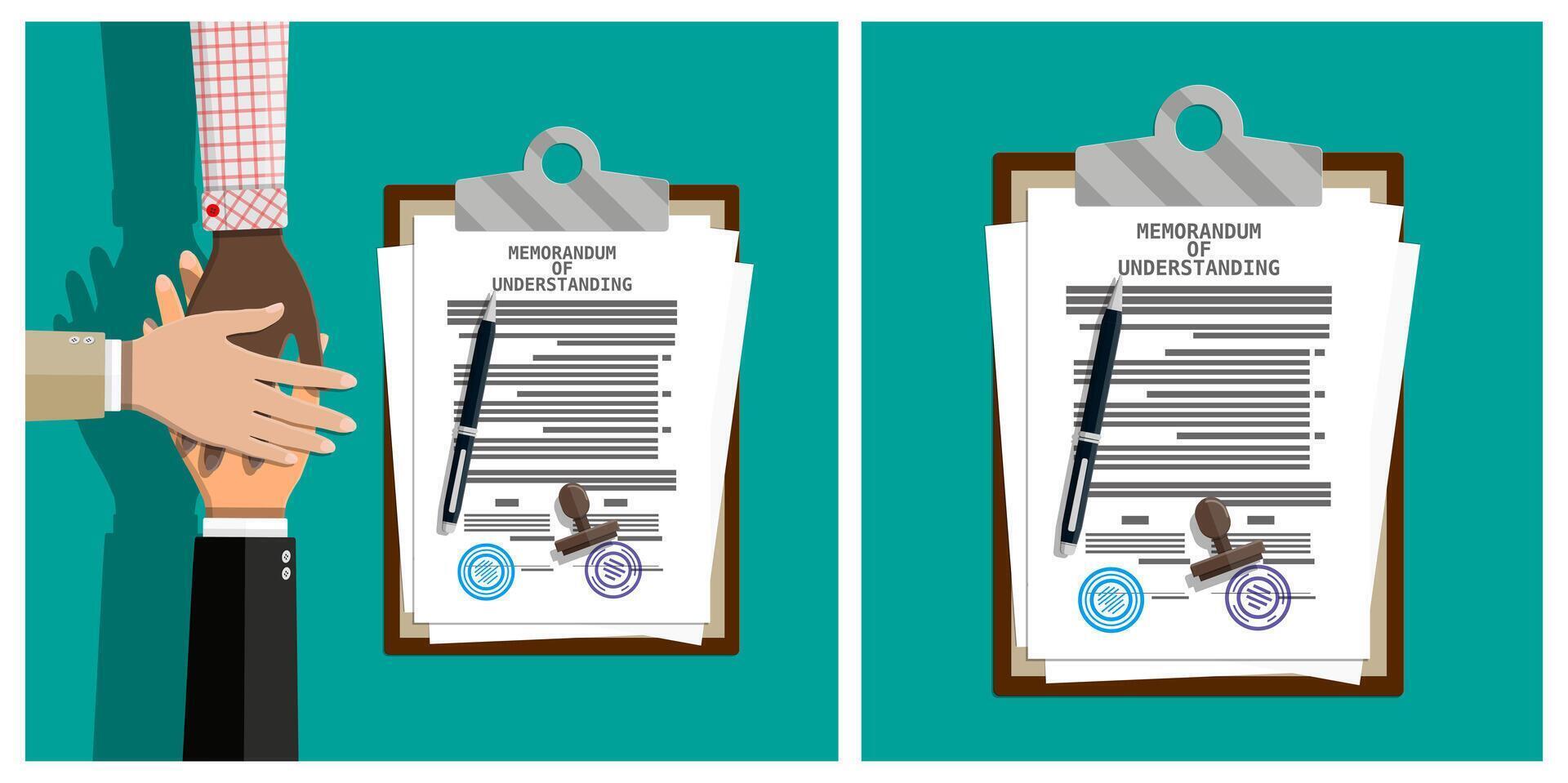 Memorandum of understanding document icon vector