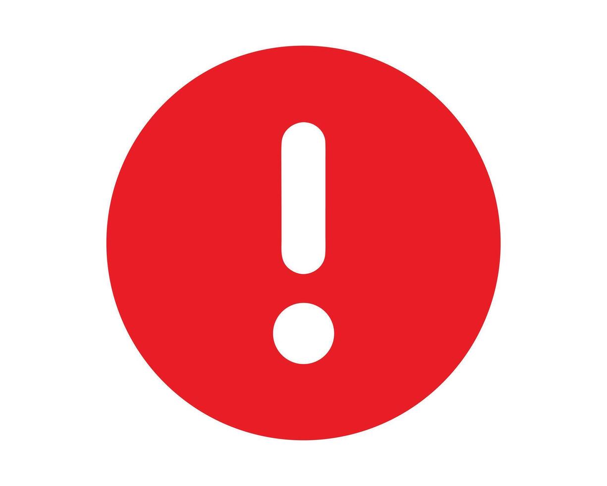 Urgent Red Circle Exclamation Mark High Alert Warning Symbol for Danger, Error, and Attention, signifying critical issue or problem vector