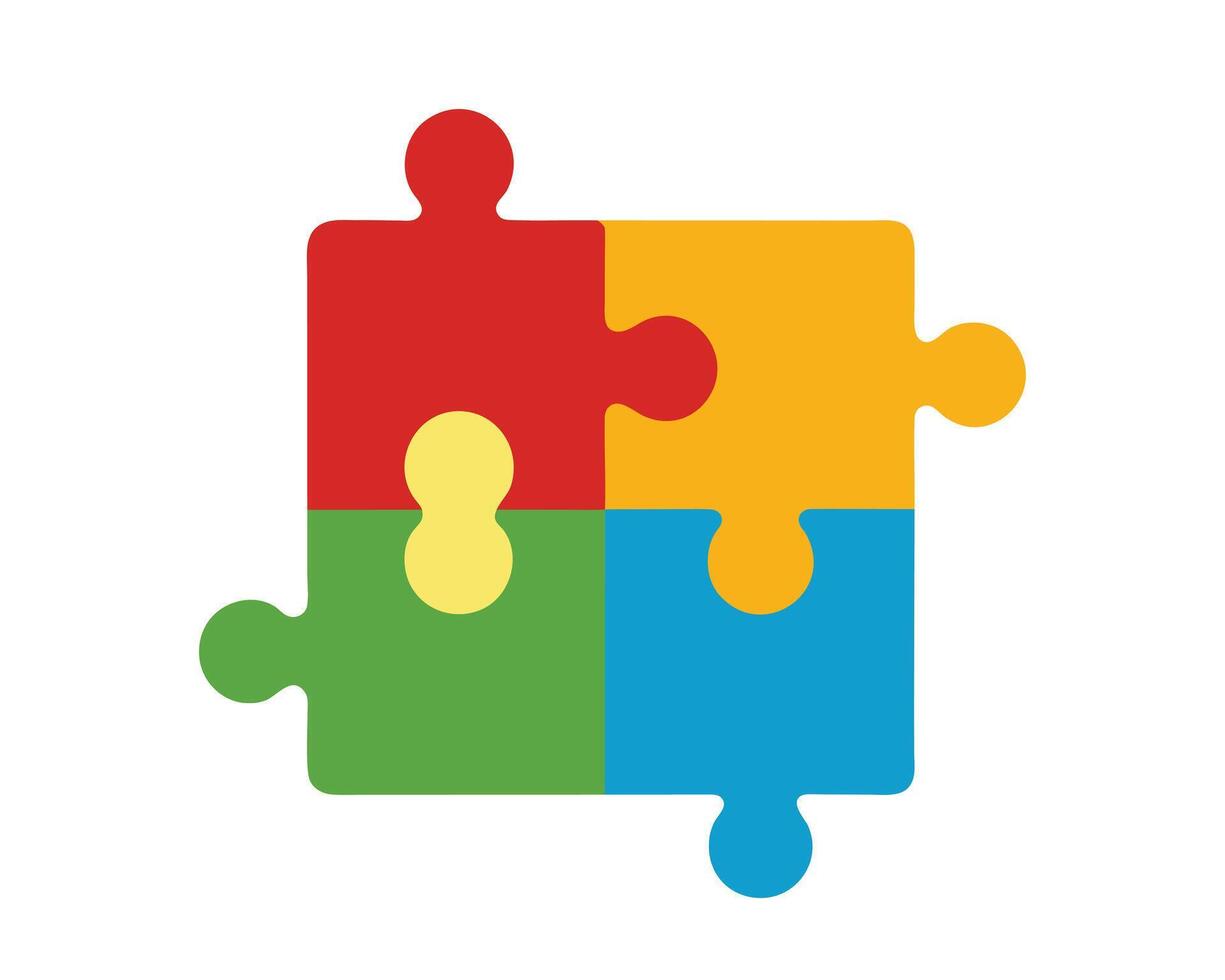 Colorful Puzzle Pieces Interlocking A Symbol of Unity, Collaboration, and Problem-Solving in a Playful Design vector