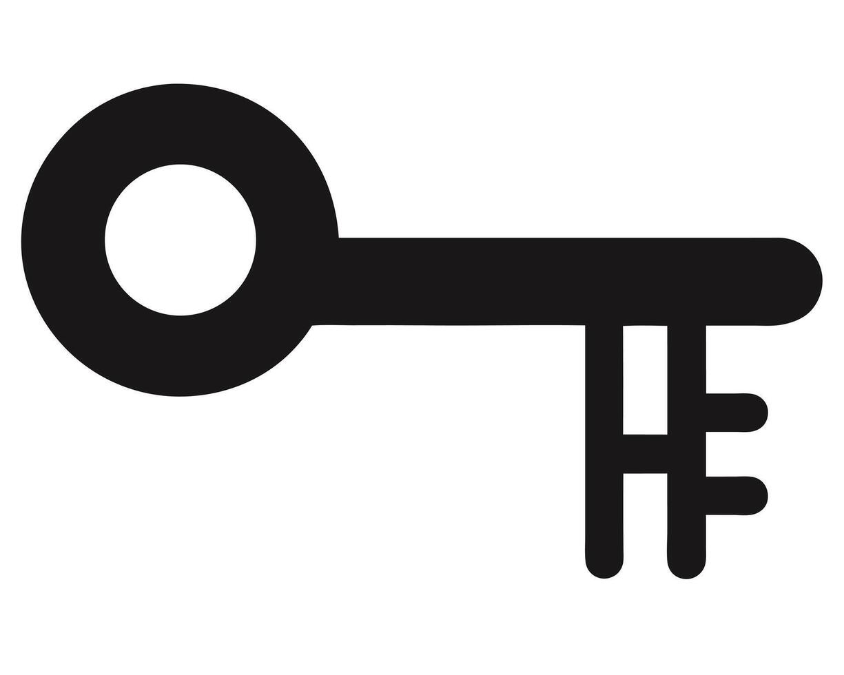 Simple Black Key Icon A Minimalist Symbol of Access, Security, and Mystery on White Background vector