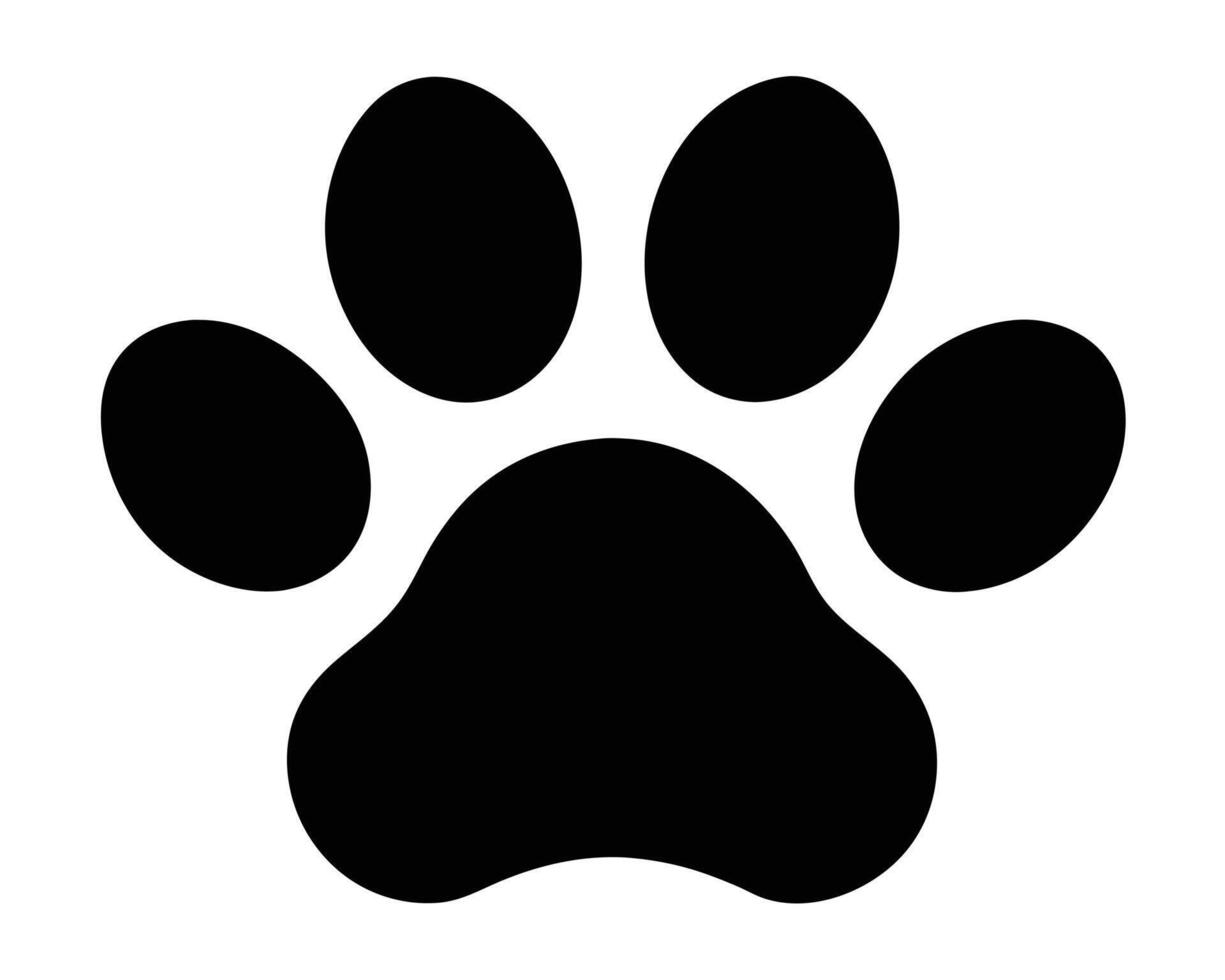 Striking Black Paw Print Graphic Simple, Bold Animal Footprint Design for Digital and Print Use vector