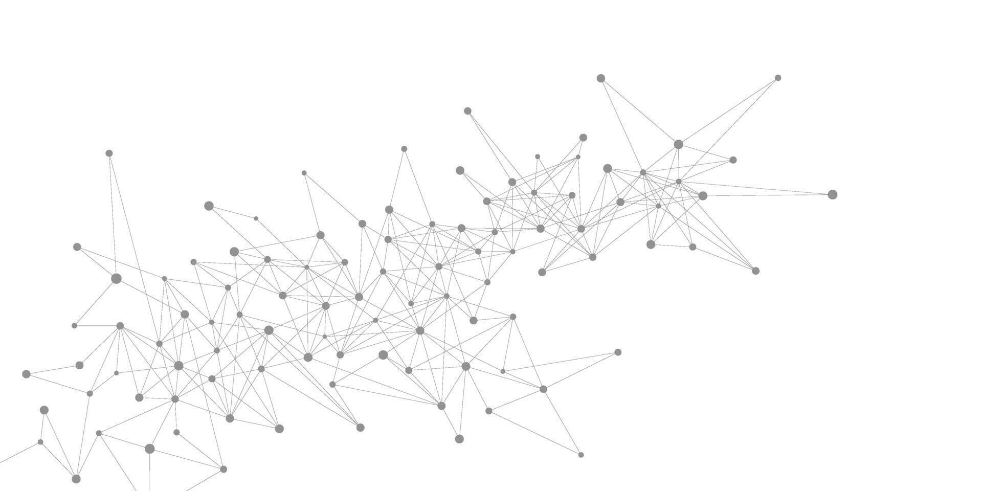Abstract connecting dots and lines on white background. Neural network connection, science and technology concept design. vector