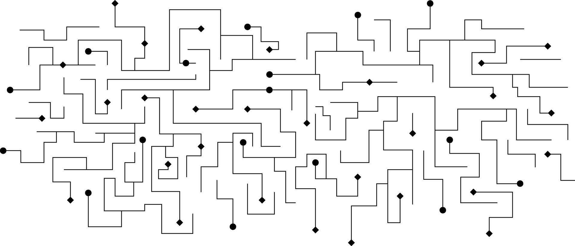 Abstract connecting black line and geometric shape for network connection and communication technology on white background. vector