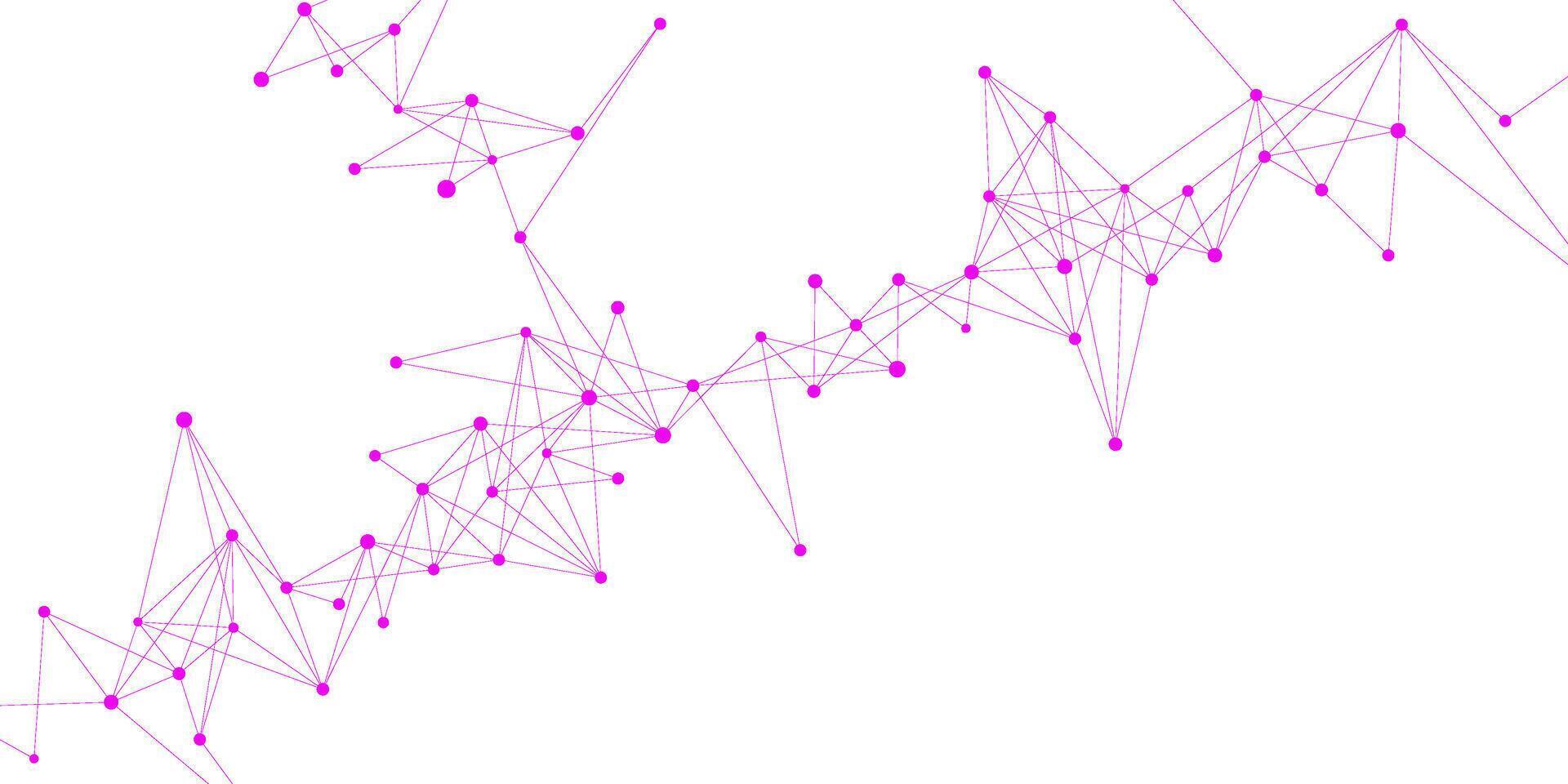 Abstract polygonal, connecting dots and lines on white background. Futuristic communication, network, science and technology. vector