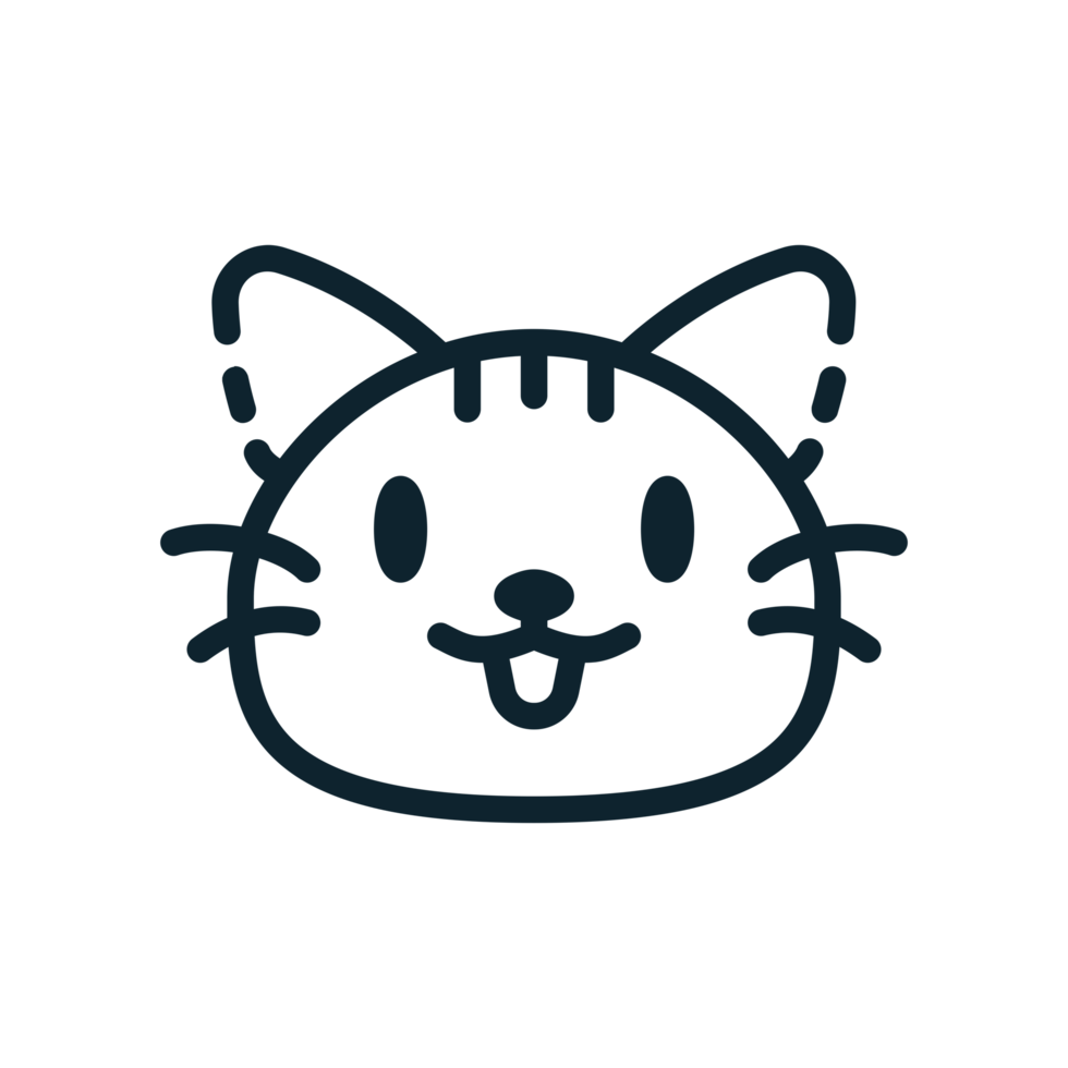 Brown cat, designed in line style. Ideal for stickers, branding, and digital projects. Comes in multiple formats, and making it versatile for both print and online use. Transparent Background. png