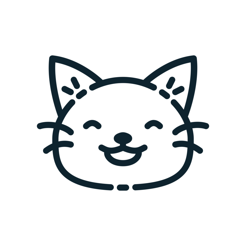 Cat, designed in line style. Ideal for stickers, branding, and digital projects. Comes in multiple formats, and making it versatile for both print and online use. Transparent Background. png