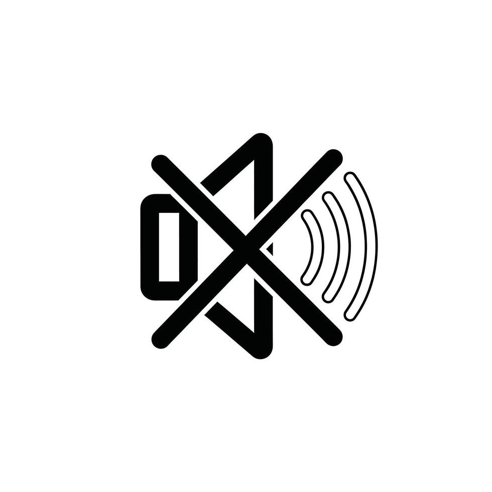 Illustration of mute sound icon, indicating that the audio is disabled or silenced on a device or application vector