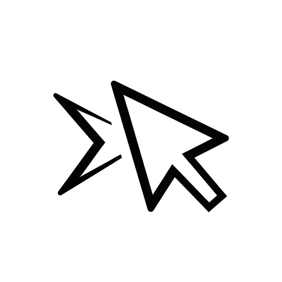 Illustration of cursor arrow with a starburst effect, representing selection and interaction in digital interfaces and web design vector