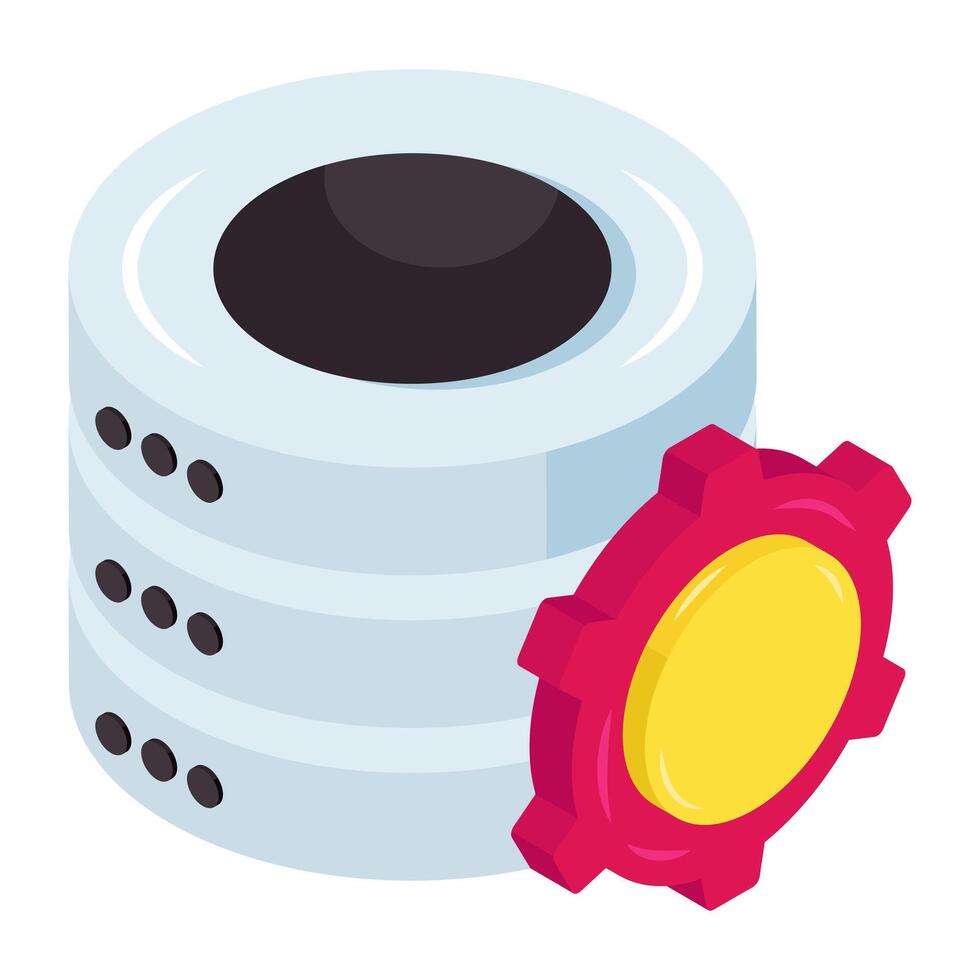 An isometric icon design of database management vector