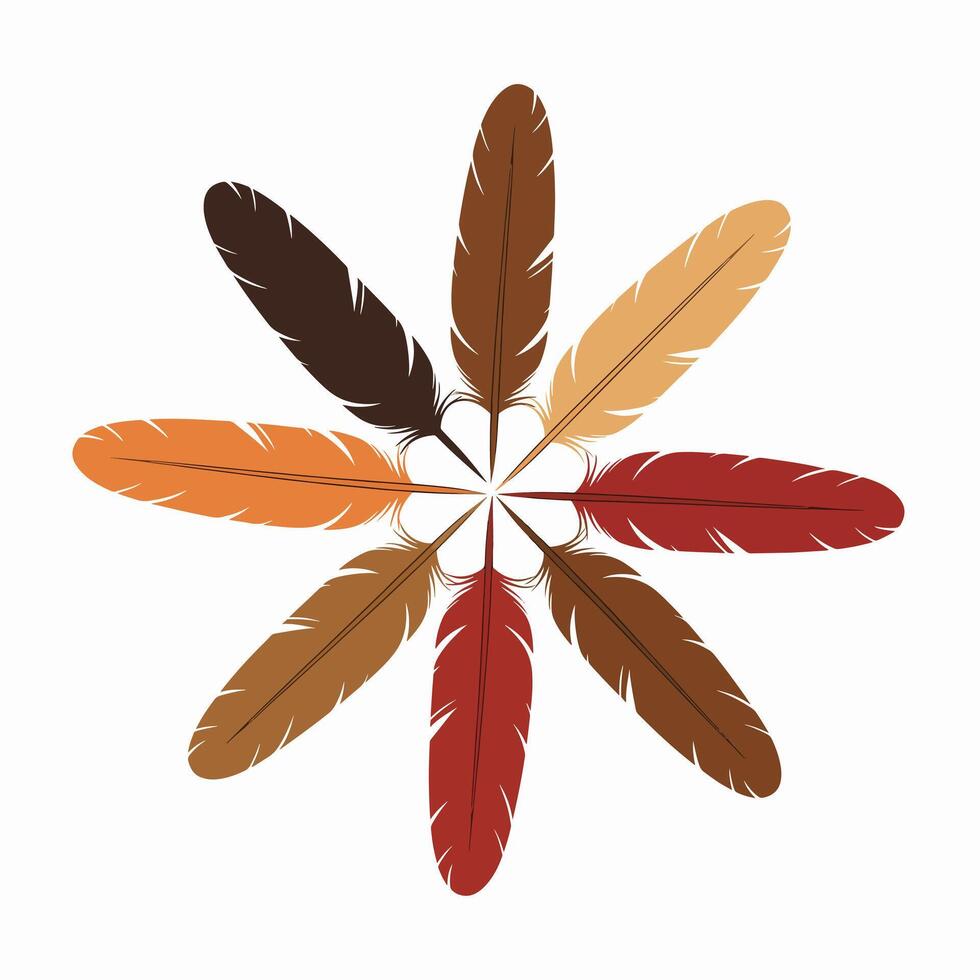 Symbol of Unity and Diversity Represented by Feathers vector