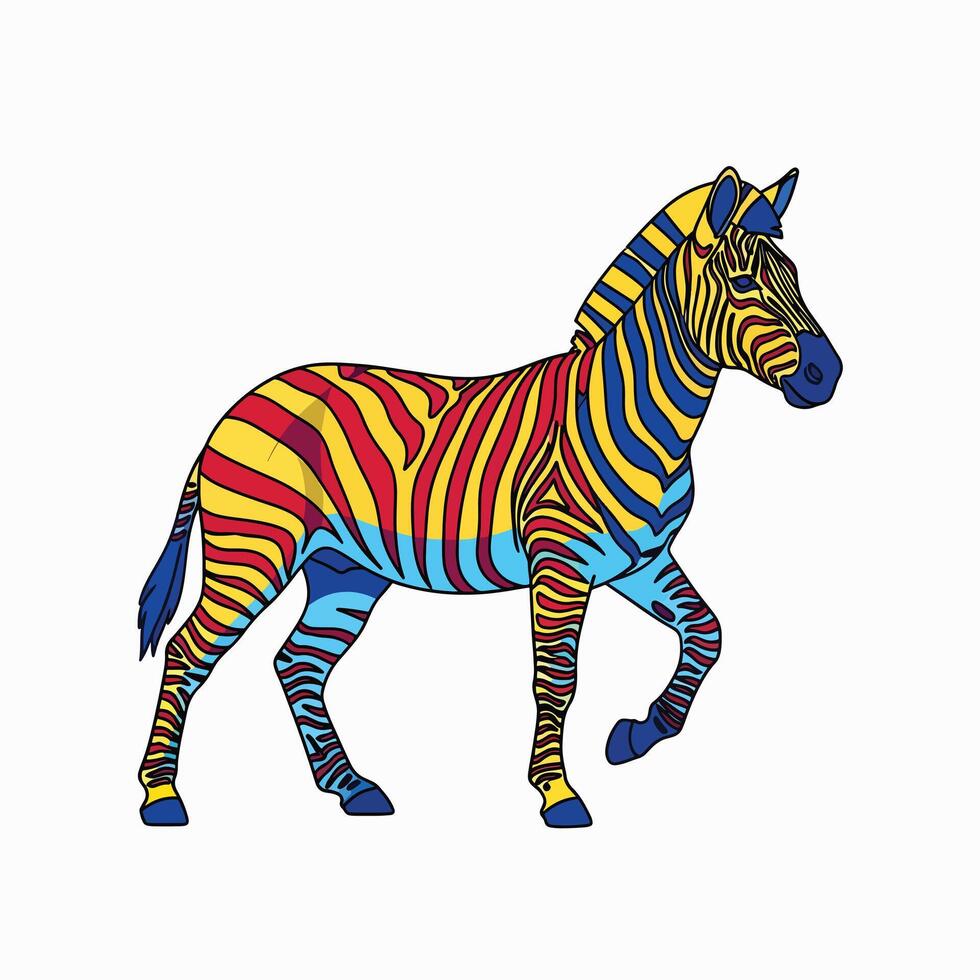 Rainbow Zebra Vector Art, Icons, and Graphics for Free Download