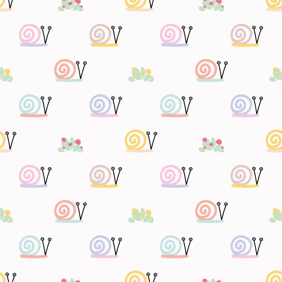 Colorful snail pattern design vector