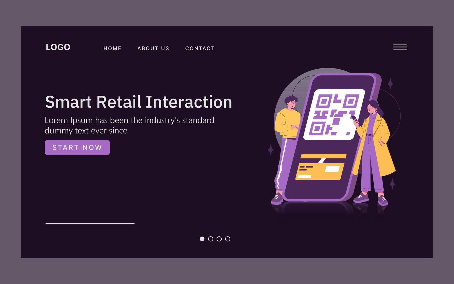 Smart Retail Interaction with QR Code Technology vector