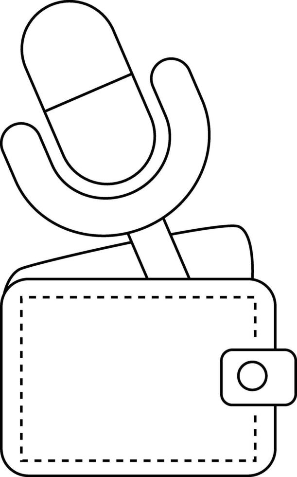wallet icon and microphone icon with white background vector