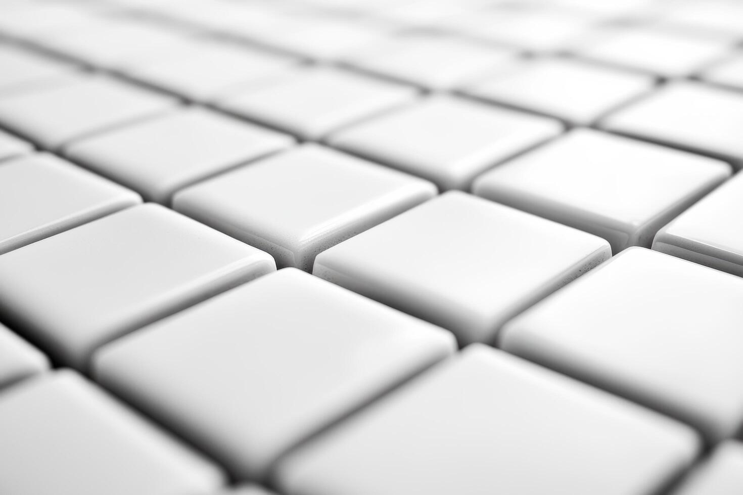 Surface of multiple white square tiles arranged in a neat pattern photo