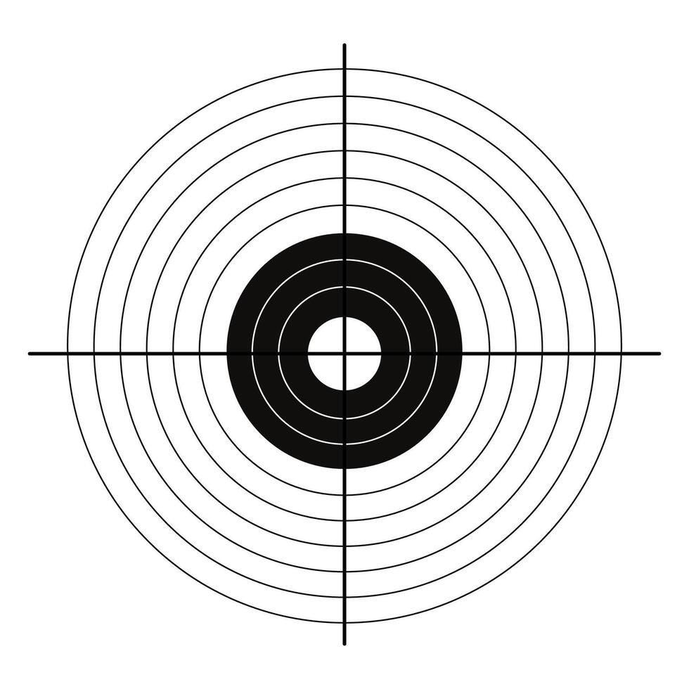 Target shooting blank paper line with numbers. Competition or for training. Gun target. vector
