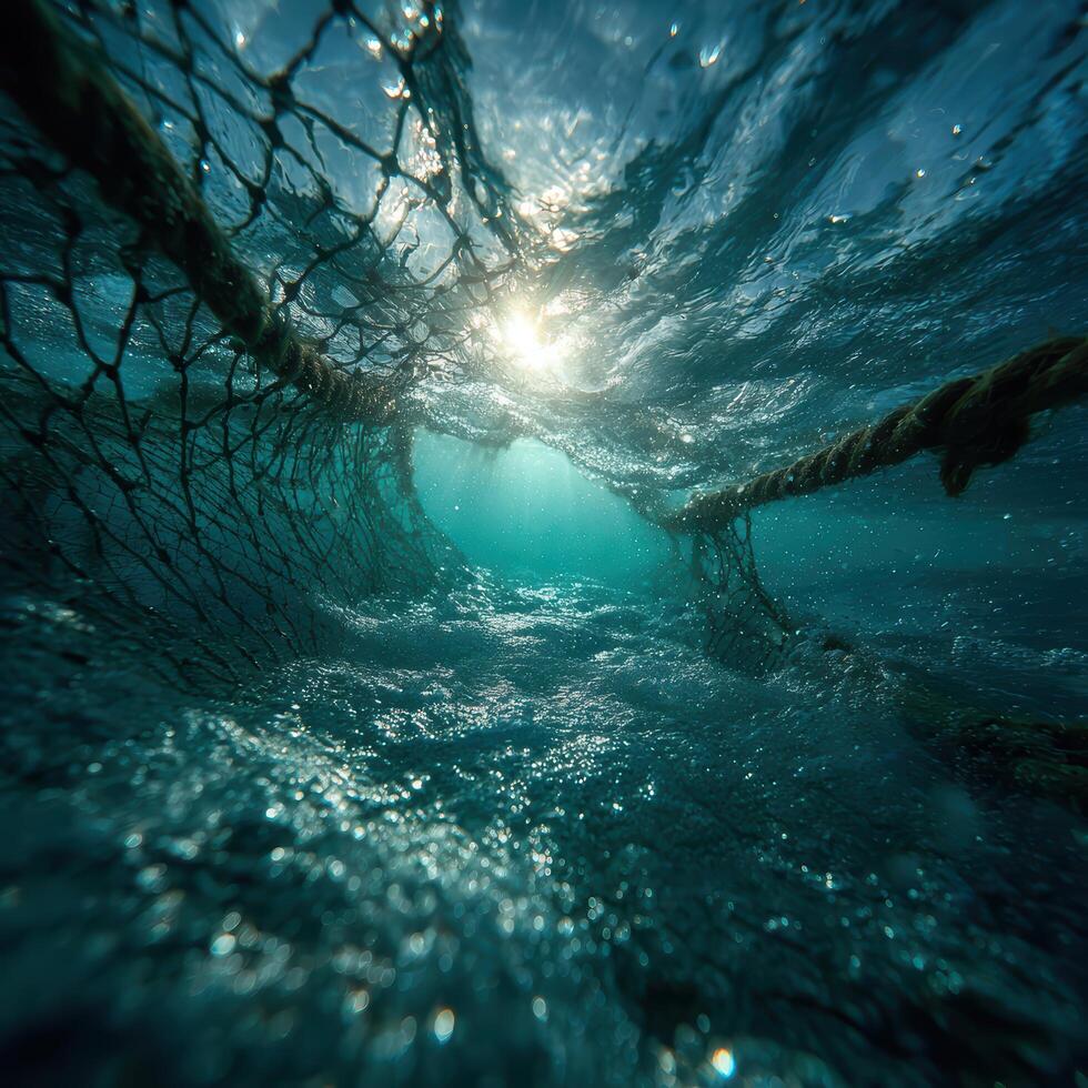A view of a net under water photo