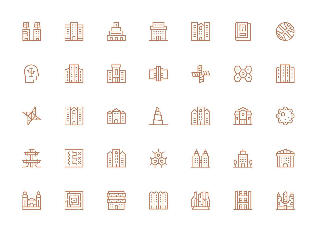35 Icons for Complex in Regular Clean Line Format vector