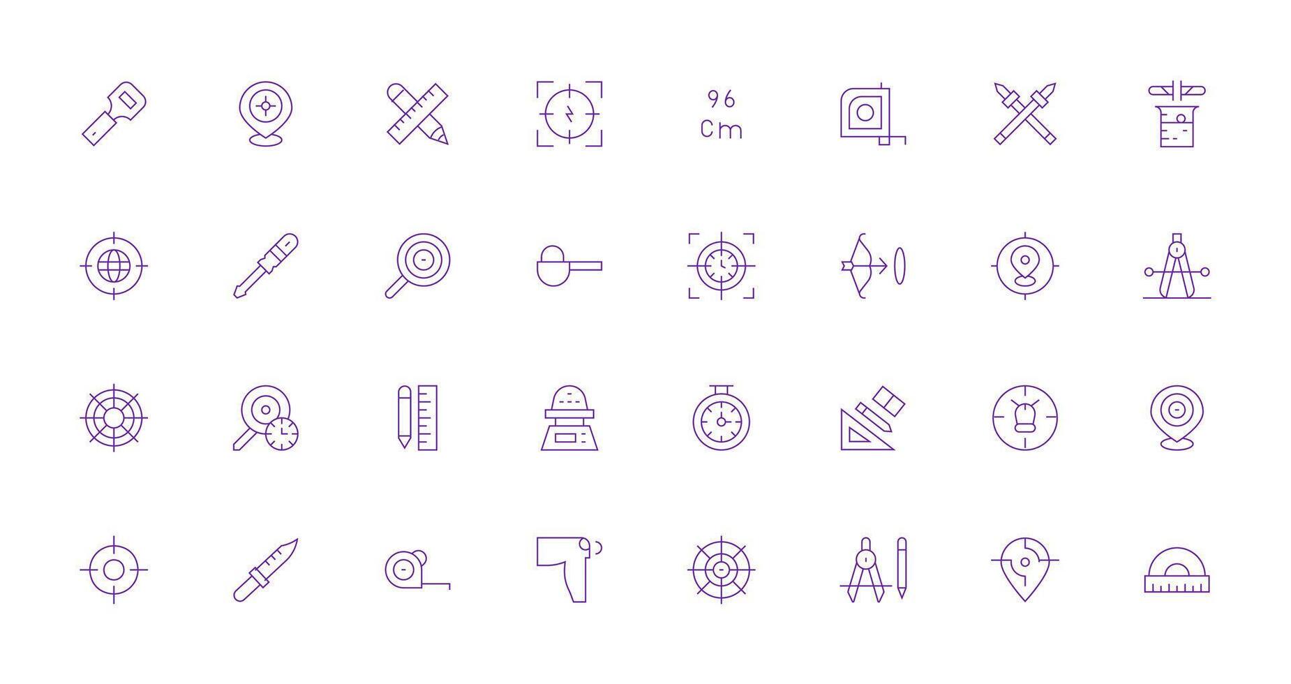 Precise Set with 32 Thin Line Icons vector