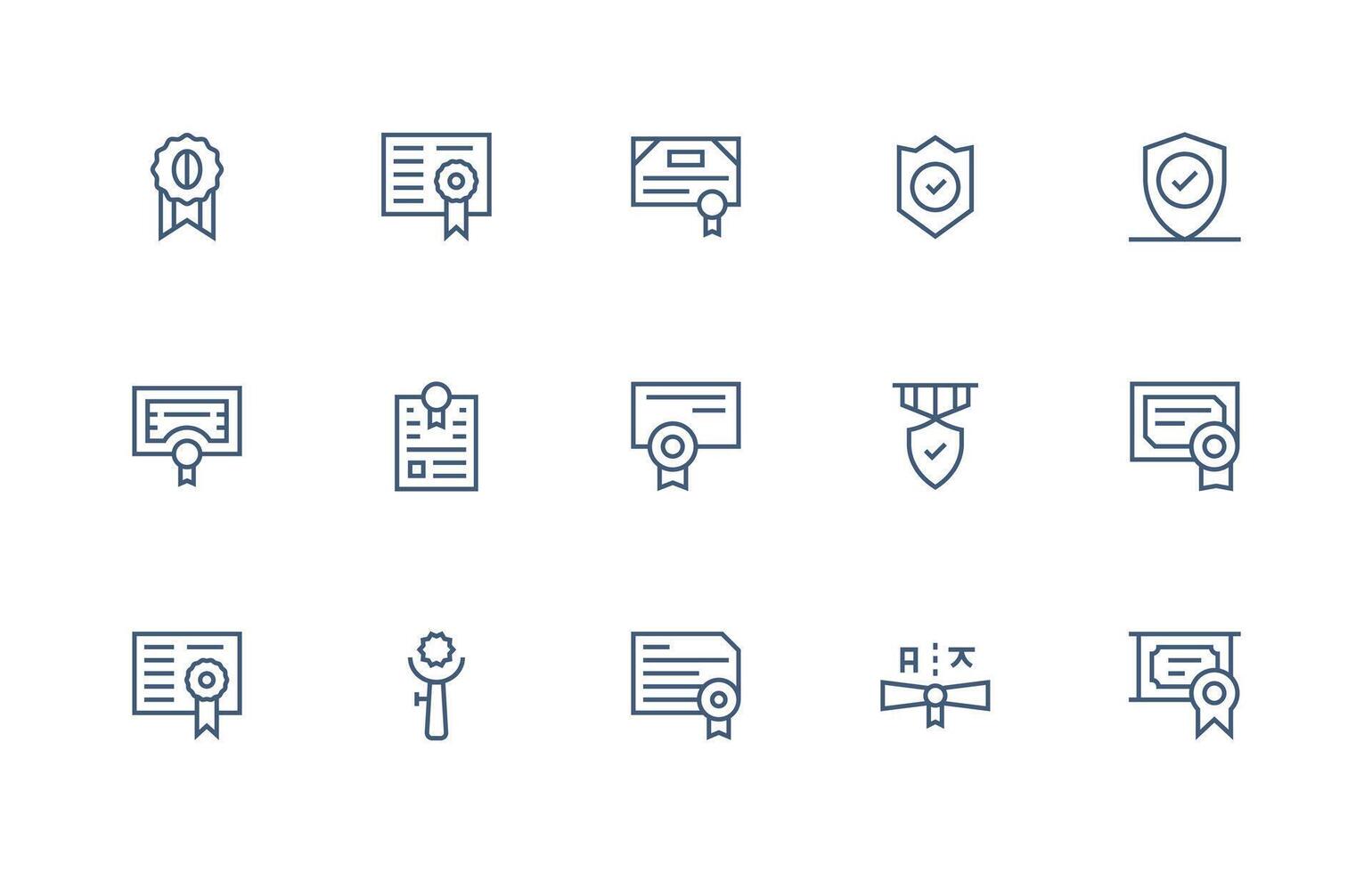 15 Regular Line Icons for Licensed Graphics vector