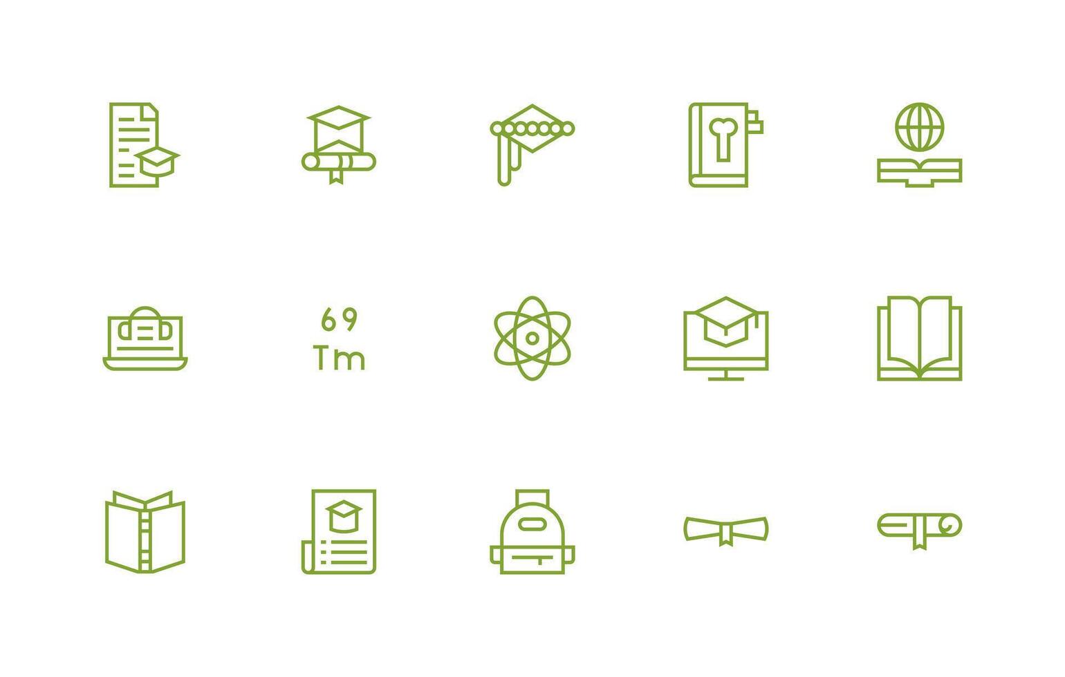 Regular Line Icons from University Set with 15 Vectors