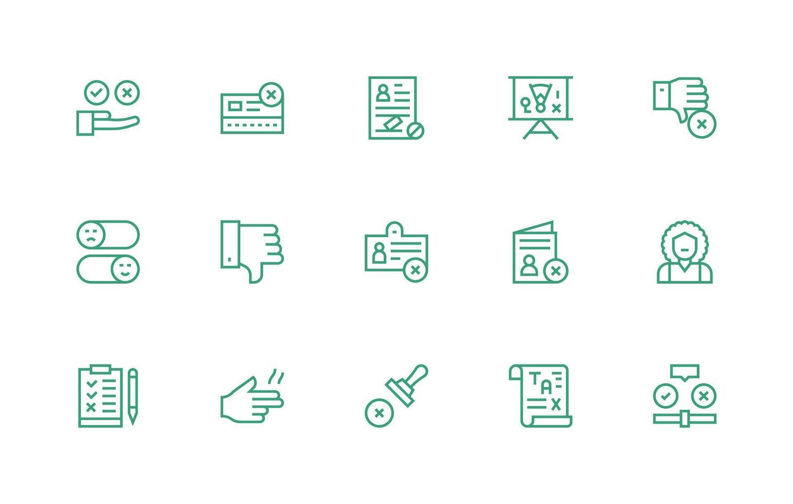 15 Regular Line Vectors for Rejection Theme