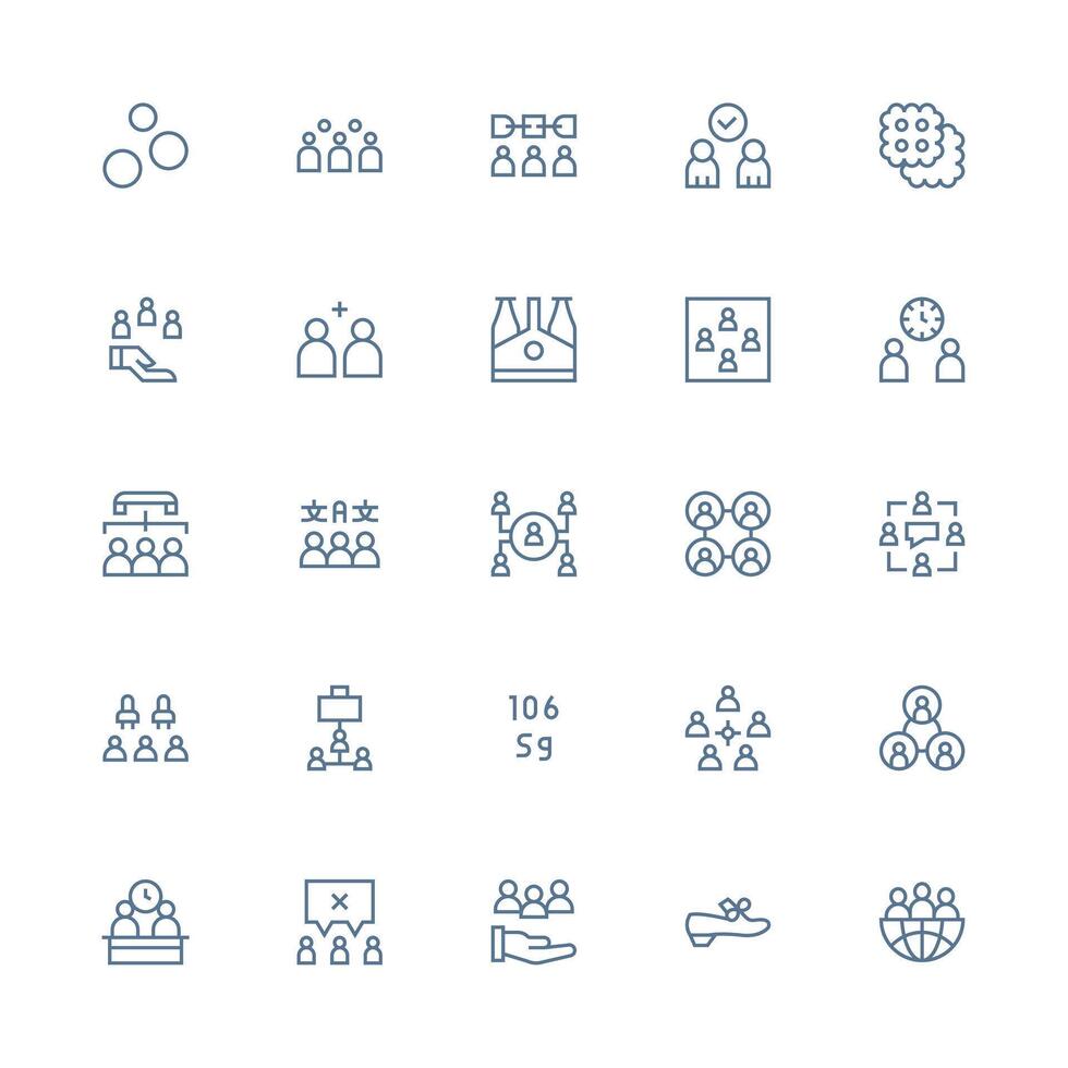 Group Icon Set with 25 Medium Stroke Outline Graphics vector